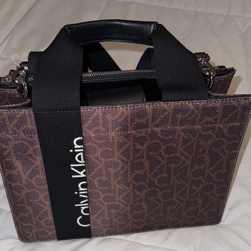 Calvin Klein Dark Brown Monogram Bag